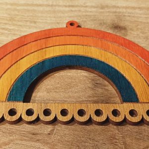 Suspension arc-en-ciel 4 couleurs 15 cm pour macramé