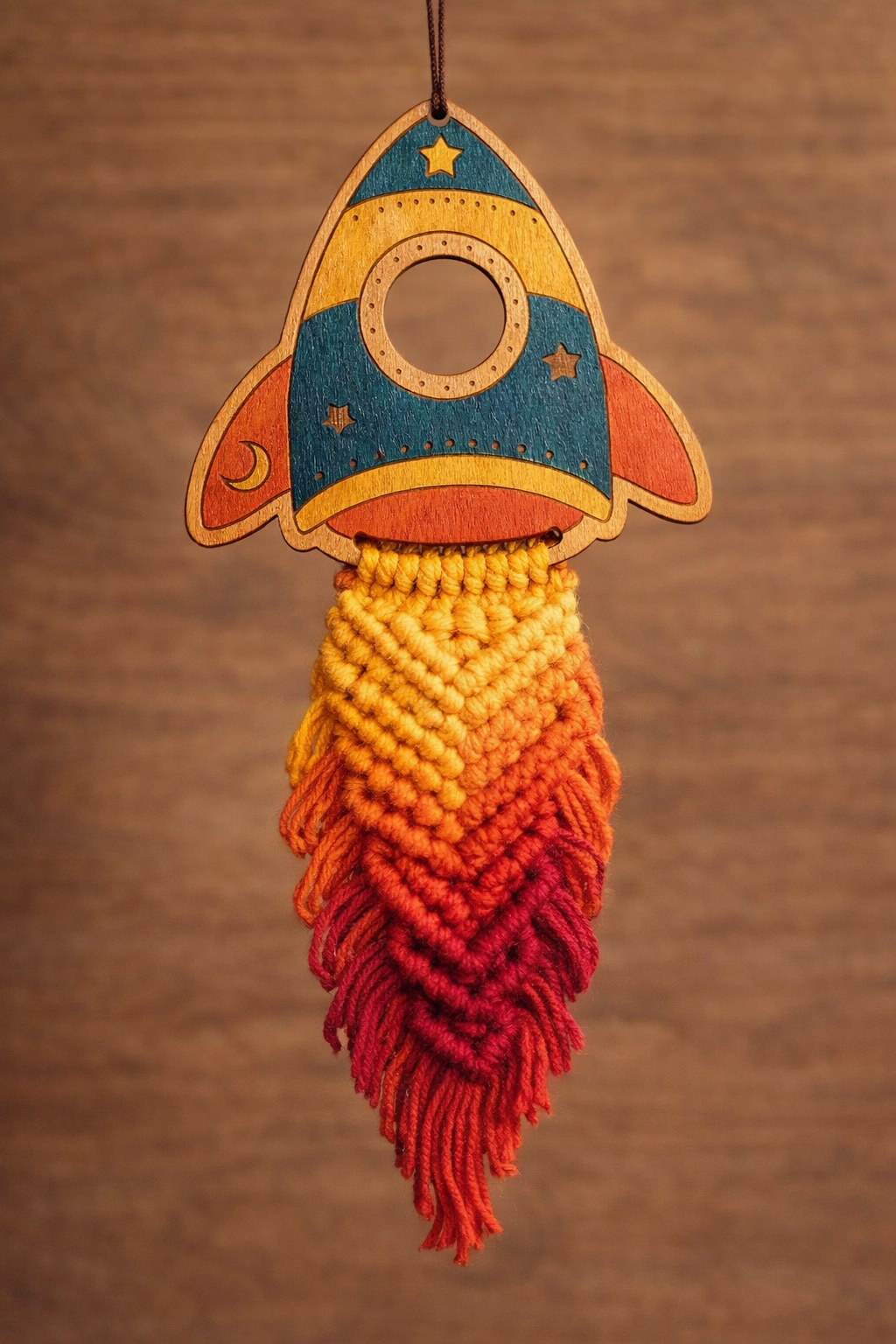 Suspension fusée dessin animé 16 cm pour macramé – Image 3