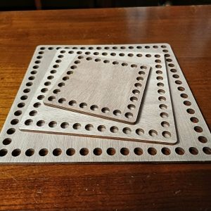 Base carré en bois pour crochet – 10, 15 ou 20 cm